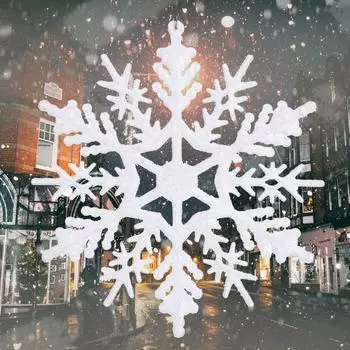 8синч 12 пакетов пластиковых украшений снежинки розового золота, вися украшений для рождественской елки зимы One Size