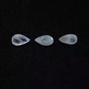 8X13MM натуральный радужный лунный камень огранки «Клетка» грушевидной формы, 3 шт., лот 11 карат. РМЛ-370