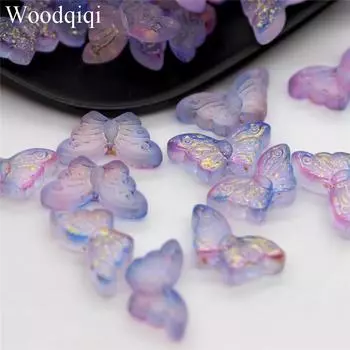 8x15 мм 50 шт. новые красочные стеклянные хрустальные бабочки стеклянные бусины аксессуары DIY серьги кулон ожерелье ювелирные аксессуары 8x15mm 50pcs