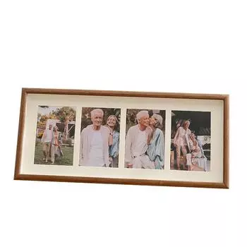 8X20 Wood Picture Frame - 8X20 Photo Frame With Mat Display 4Pcs 4X6 Photos, 4X6 Picture Frame Wood Beige,