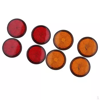 8x2-дюймовый круглый отражатель для мотоцикла, установленный на шпильке, янтарно-красный и оранжевый