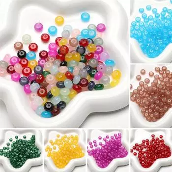 8x5 мм 25-50 шт./пакет Стеклянные имитации нефрита с прямым отверстием Бусины для счетов DIY Браслет Ожерелье Серьги Ювелирные изделия Аксессуары 8x5mm 25pcs/bag