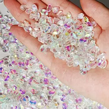 8x6 мм 50 шт DIY серьги ожерелье аксессуары ювелирные изделия фурнитура популярные высококачественные лепестки тюльпана стеклянные бусины изготовление ювелирных изделий изящные ювелирные аксессуары 8x6mm 50PCS/Pack