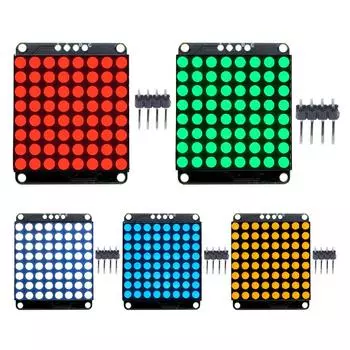 8x8 HT16K33 светодиодный матричный DIY Kit модуль микроконтроллера I2C интерфейс 5 В MCU светодиодный модуль управления дисплеем, совместимый для Arduino Green