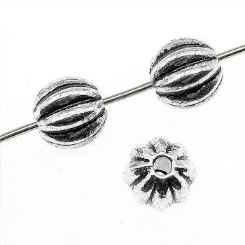 8x8x8 мм тыквенные бусины с маленькими отверстиями, бусины-разделители, цвет антикварного серебра, металлический ремесленный бренд: WYISYWG 5 шт.