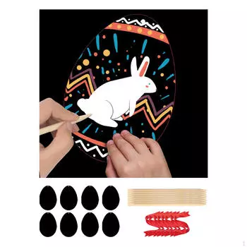 8x DIY пасхальные яйца бумага для скретч-бумаги с лентами художественный набор украшения живопись игрушки карты дети поделки