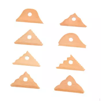 8x Pottery Clay Ribs,Pottery Foot Shaper Tools,Wood Engraving Smooths Shapes Practical