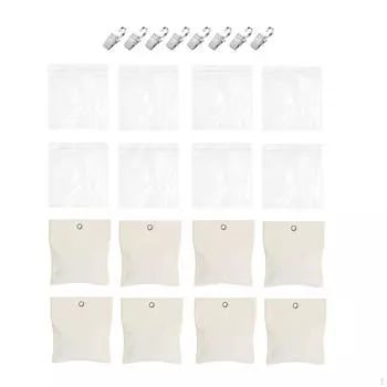 8x Пустые мешочки-утяжелители для штор из прозрачного ПЭ для ветра, с клипсами, незаполненные, для скатерти, сада