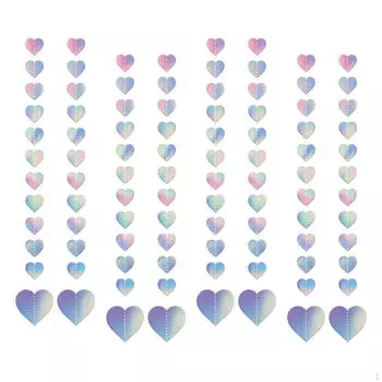 8x Сердца Гирлянда Серпантин Бумага Валентина Украшения Новинка Реквизит День Декор для