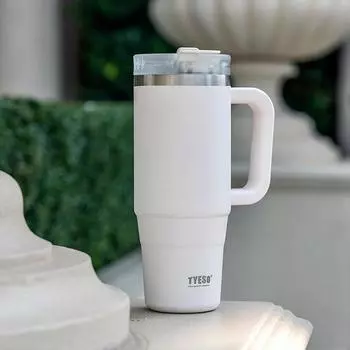 900 мл/1200 мл бутылка для воды из нержавеющей стали Tyeso, автомобильный термос, чашка для кофе с ручкой, спортивная термос, питьевая посуда, подарок 900ml коричневый