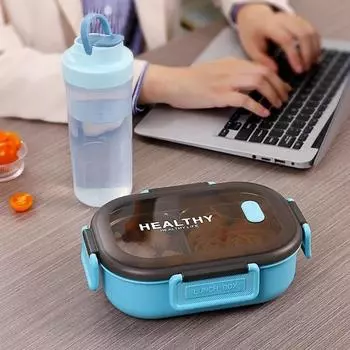 900 мл 304 нержавеющая сталь ланч-бокс портативный ланч-бокс с отделениями для животных из мультфильмов студенческий детский ланч-бокс с посудой зелёный