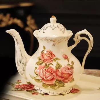 900 мл Европейский Роскошный Позолоченный Чайник Керамический Чайник Для Воды Чайник Послеобеденный Чайник Большой Емкости