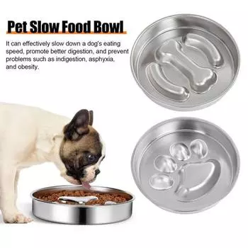 900 мл медленная миска для кормления собак, противоскользящая медленная кормушка для собак, миска для кормления сухой влажной пищи, милая кошачья лапа, дизайн с костями, миска для собак крупных пород A