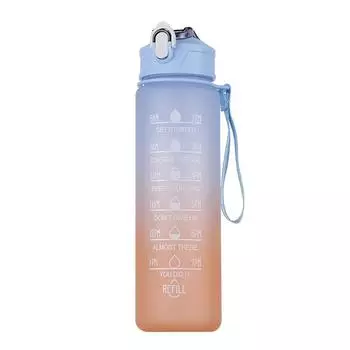 900 мл портативная матовая градиентная спортивная бутылка для воды с маркером времени для спорта на открытом воздухе кемпинга питьевые принадлежности герметичная чашка 0.9L