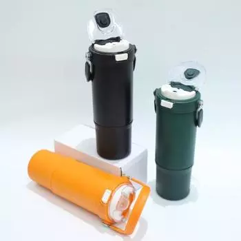 900 мл термос из нержавеющей стали с двойными стенками спортивная бутылка для воды без BPA герметичная ручка дизайн для дома, школы, пикника, спорта 900ML темно-зеленого