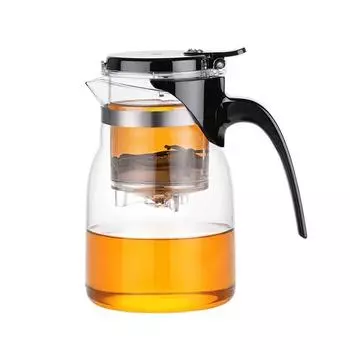 900 мл термостойкий стеклянный чайник с заварочным устройством, прозрачный набор для приготовления чая, рассыпной чай, цветок, чай, боросиликатный стеклянный чайник для воды 900ML прозрачный