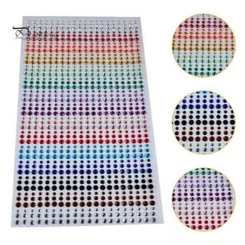 900 шт./лист наклейки со стразами самоклеющиеся украшения «сделай сам» 3/4/5 мм 3D наклейки для украшения из искусственного камня для лица 1pc