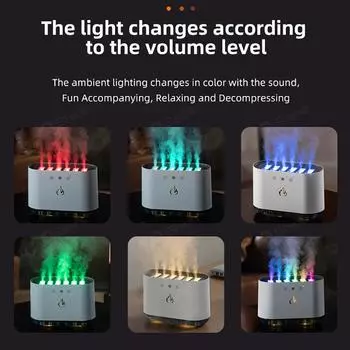 900ML Cool Dynamic Humidifier Aroma Essential Oli Diffuser Humidifier Aromatherapy Air Humidifier With Colorful Atmosphere Light белый