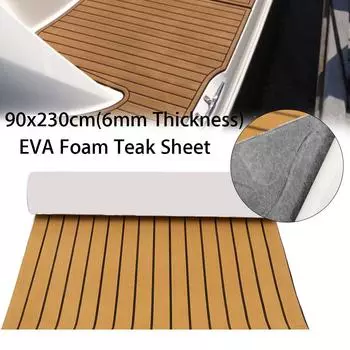 900x2300x6 мм EVA Foam искусственный тиковый коврик для палубы лодки коричневый палубный лист противоскользящий коврик для яхты самоклеящийся коврик для автомобиля Russian Federation