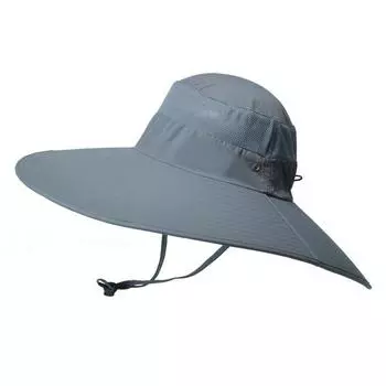 9020 European and American plus Big Brim Men Hiking New Arrival Waterproof Outdoor Sun Hat Sun Protection Alpine Cap Bucket Hat Cap Dark gray
