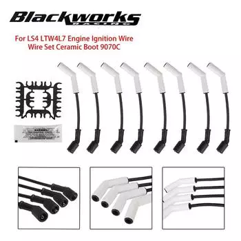 9070C 8 шт. экстремальный набор проводов силиконовый комплект колпачков проводов свечей зажигания для двигателей GM LS/LT Gen LS2 LS3 LS4 LS7 ремонт автозапчастей чёрный