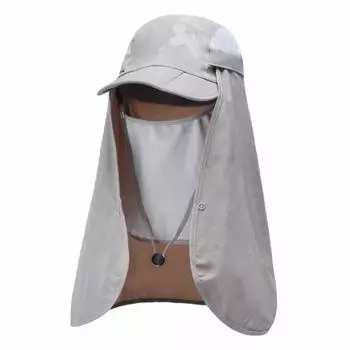 9074 Men s Sunhat Women s Extra Large Shawl Outdoor Sun Protection Quick-Drying Hat Alpine Cap Summer Foldable Baseball Cap Trifold light gray