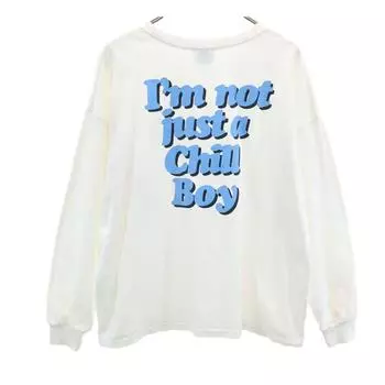 9090 Back print Long sleeve T-shirt M white Ron T Men s Used