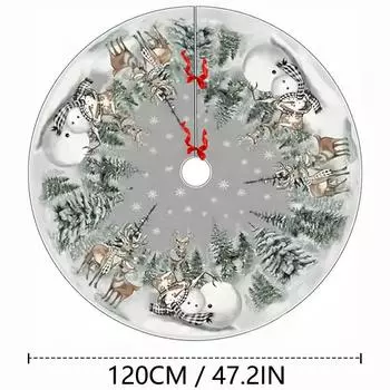 90/120 см юбка для рождественской елки снеговик олень снежинка коврик для елки 2024 рождественское украшение для дома зимние праздники новогодние подарки 90cm