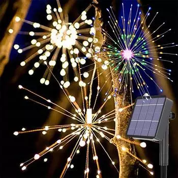 90/150/200 светодиодные сказочные гирлянды, подвесная лампа звездообразования, сделай сам, фейерверк, Рождественская гирлянда, праздничный декор, дистанционные мерцающие огни 200LEDs