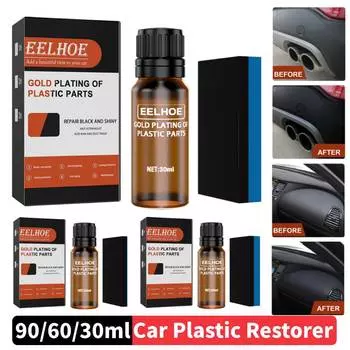 90/60/30 мл Авто Пластик Восстановитель Вернуться к Черному Чистящие Средства Для Автомобиля Очиститель Покрытия Полировка Чистящий Инструмент