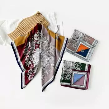 90 * 90 см летний женский новый средний и длинный шарф шаль дышащий солнцезащитный модный универсальный премиум шелковый шарф 90*90cm