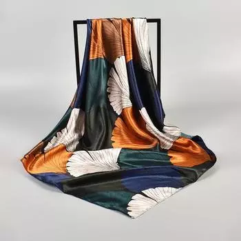 90*90 см модные шарфы женские шаль с принтом шелковый атласный хиджаб женская бандана люксовый бренд квадратная женская бандана фуляр кашне 90x90cm