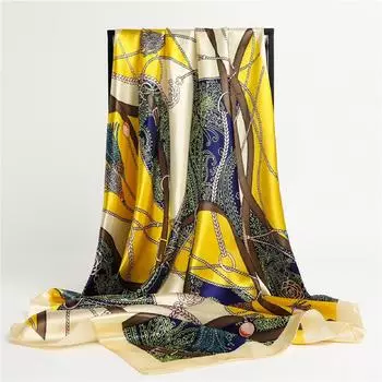 90 * 90 см новый шелковый шарф женский весенне-летний декоративный шарф солнцезащитный дорожный платок осенне-зимний шарф тонкий выпуск 90*90cm