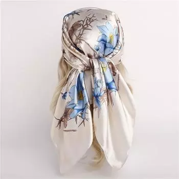 90 * 90 см новый шелковый шарф женский весенне-летний декоративный шарф солнцезащитный дорожный платок осенне-зимний шарф тонкий выпуск 90*90cm