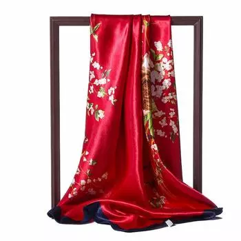 90 * 90 см новый шелковый шарф женский весенне-летний декоративный шарф солнцезащитный дорожный платок осенне-зимний шарф тонкий выпуск 90*90CM