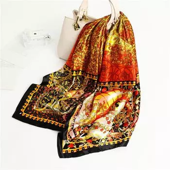 90 * 90 см новый шелковый шарф женский весенне-летний декоративный шарф солнцезащитный дорожный платок осенне-зимний шарф тонкий выпуск 90*90cm