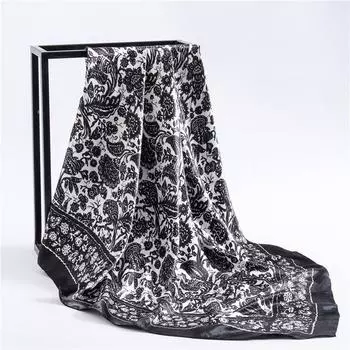 90 * 90 см новый шелковый шарф женский весенне-летний декоративный шарф солнцезащитный дорожный платок осенне-зимний шарф тонкий выпуск 90*90cm