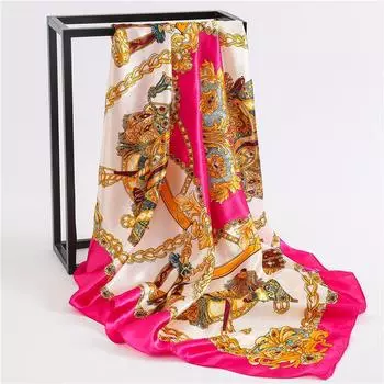 90 * 90 см новый шелковый шарф женский весенне-летний декоративный шарф солнцезащитный дорожный платок осенне-зимний шарф тонкий выпуск 90*90cm