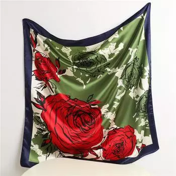 90 * 90 см новый шелковый шарф женский весенне-летний декоративный шарф солнцезащитный дорожный платок осенне-зимний шарф тонкий выпуск 90*90cm