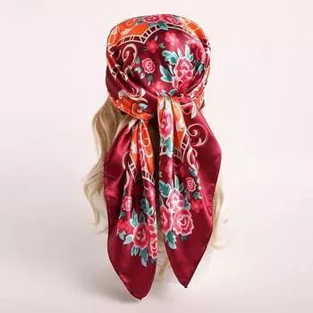 90 * 90 см новый шелковый шарф женский весенне-летний декоративный шарф солнцезащитный дорожный платок осенне-зимний шарф тонкий выпуск 90*90cm