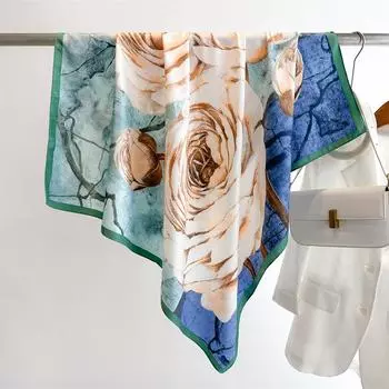 90 * 90 см новый твил шелк простой солнцезащитный теплый большой квадратный шарф шаль платок для женщин 90x90cm