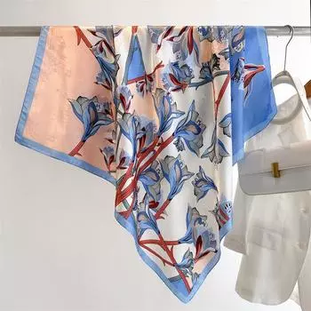 90 * 90 см новый твил шелк простой солнцезащитный теплый большой квадратный шарф шаль платок для женщин 90x90cm