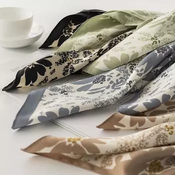 90 * 90 см маленький ароматный стиль темперамент имитация шелкового шарфа для весны, сочетающийся с рубашкой принтованный шарф небольшой квадратный шарф для женщин 90*90CM