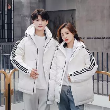 90% белый пуховик на утином пуху для мужчин и женщин, спортивная верхняя одежда для пар, плюс утолщенный бархатный капюшон, повседневная теплая куртка-пуховик M