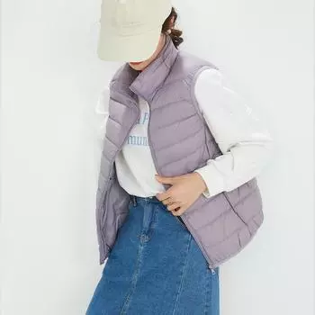 90% белый утиный пух новый легкий и тонкий пуховик женский повседневный пуховый жилет модный жилет воротник-стойка жилет тонкий жилет S ярко-красный