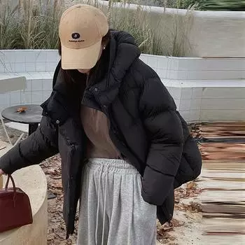 90% белый утиный пух, пуховик с высоким граммовым весом, женский, зимняя новая куртка-пуховик с капюшоном, утепленная, прилив one size fits all белый
