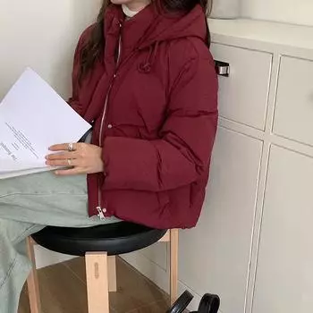 90% белый утиный пух с капюшоном конфетного цвета маленькая одежда для хлеба женская зимняя корейская утолщенная теплая одежда для хлеба куртка average size хаки