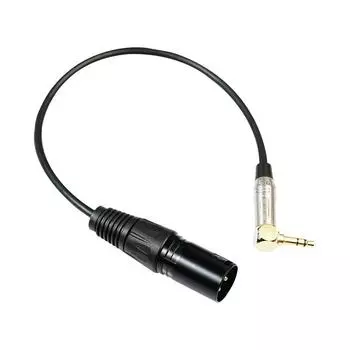 - 90 Degree 3.5mm Stereo TRS Male To XLR 3Pin Male Wire Cord 0.3m Accessories