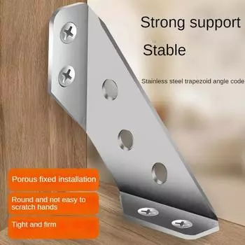 90 Degree Wooden Plank Bracket Stainless Steel Fixed Bracket Furniture Plank Iron Connectors Multi-function Right Angle Bracket