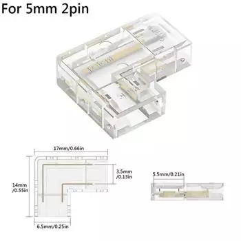 90-градусные COB светодиодные разъемы L-образный угловой 2/3/4-контактный разъем L-образные разъемы крышки 5mm-2pin